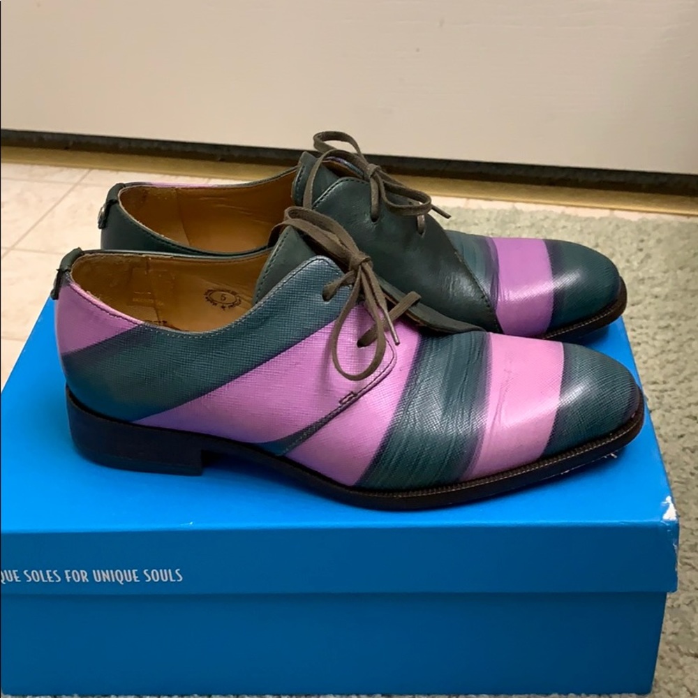 Size 5 Fluevog Women’s Purple/Green Manhattan - Picture 5 of 8